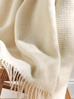 Wolldecke, Offwhite -Heimtextildekoration Alani Decke Creme Offwhite 140x200 lup