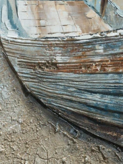 Leinwand-handgemalt, Grau -Heimtextildekoration AltesHolzboot Leinwandbild Grau 100x100 lup1