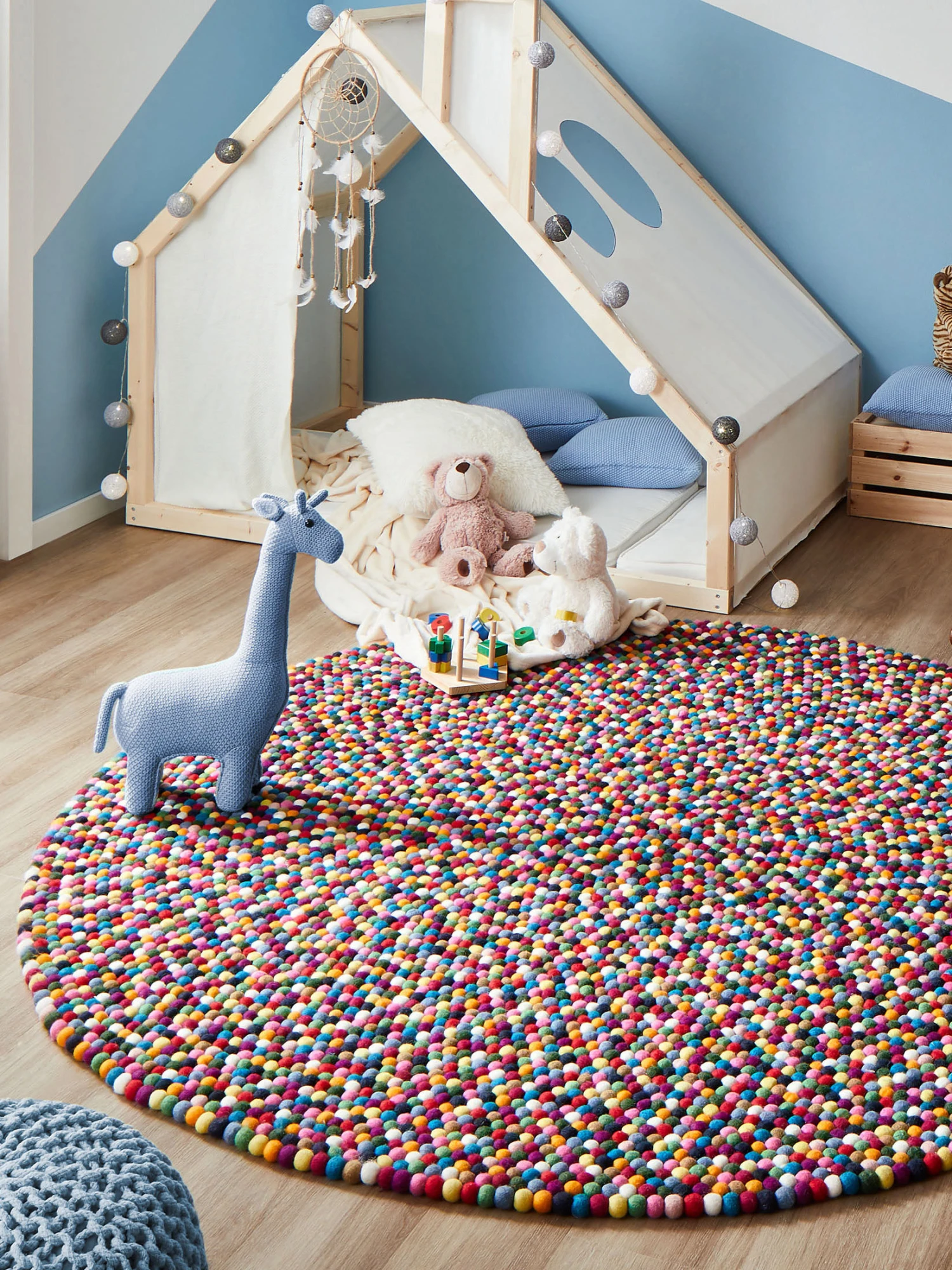 Filzkugel-Teppich, Multicolor 4 Filzkugel-Teppich, Multicolor – Bild 2