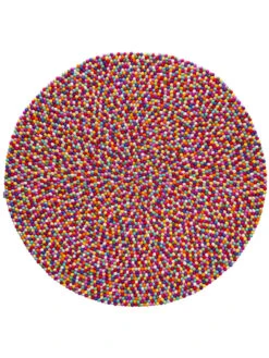 Filzkugel-Teppich, Multicolor 9 Filzkugel-Teppich, Multicolor -Heimtextildekoration Arica Filzkugelteppich mehrfarbig rund pla