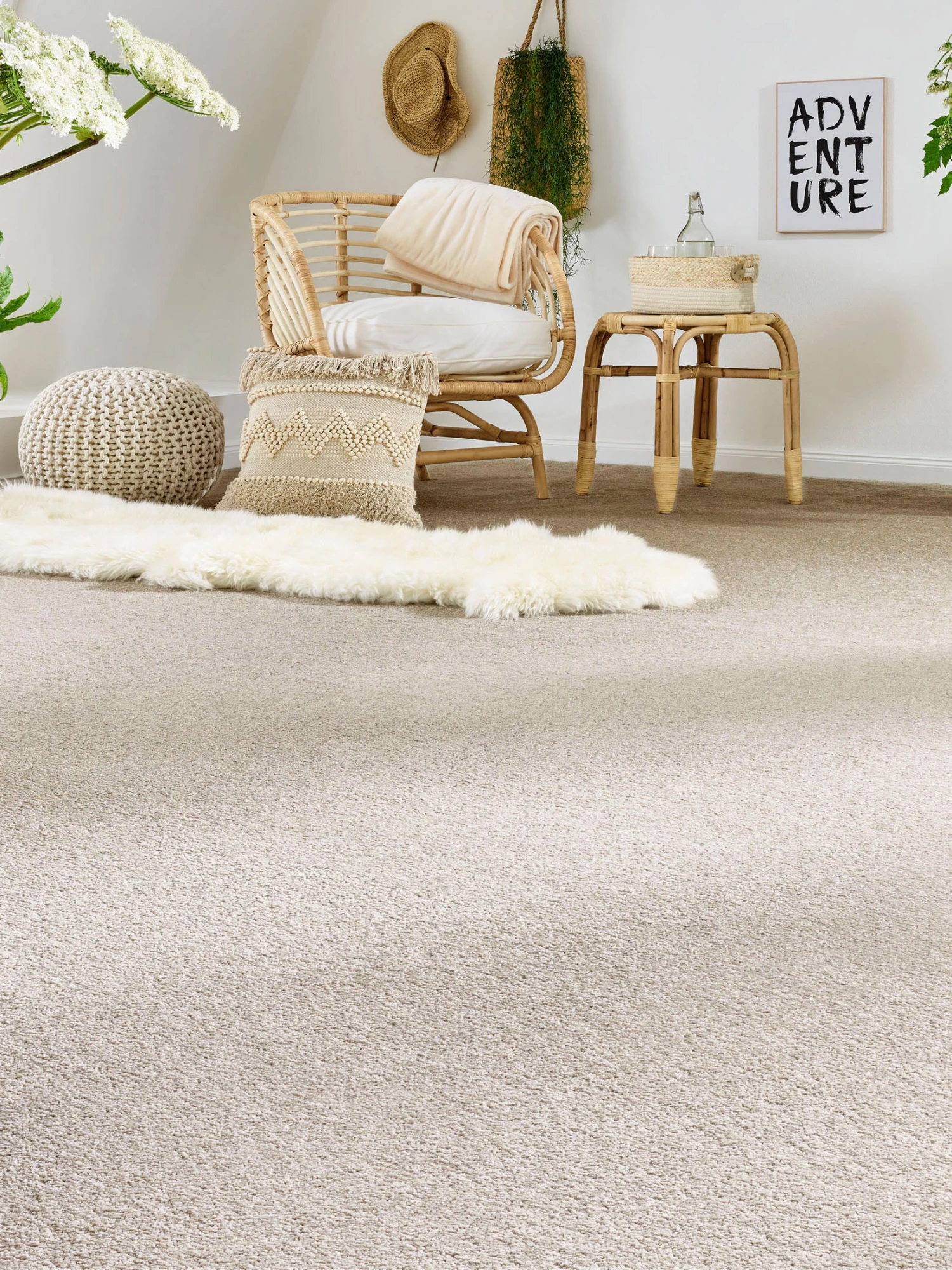 Velours-Teppichboden, Karamell 174 3 Velours-Teppichboden, Karamell 174