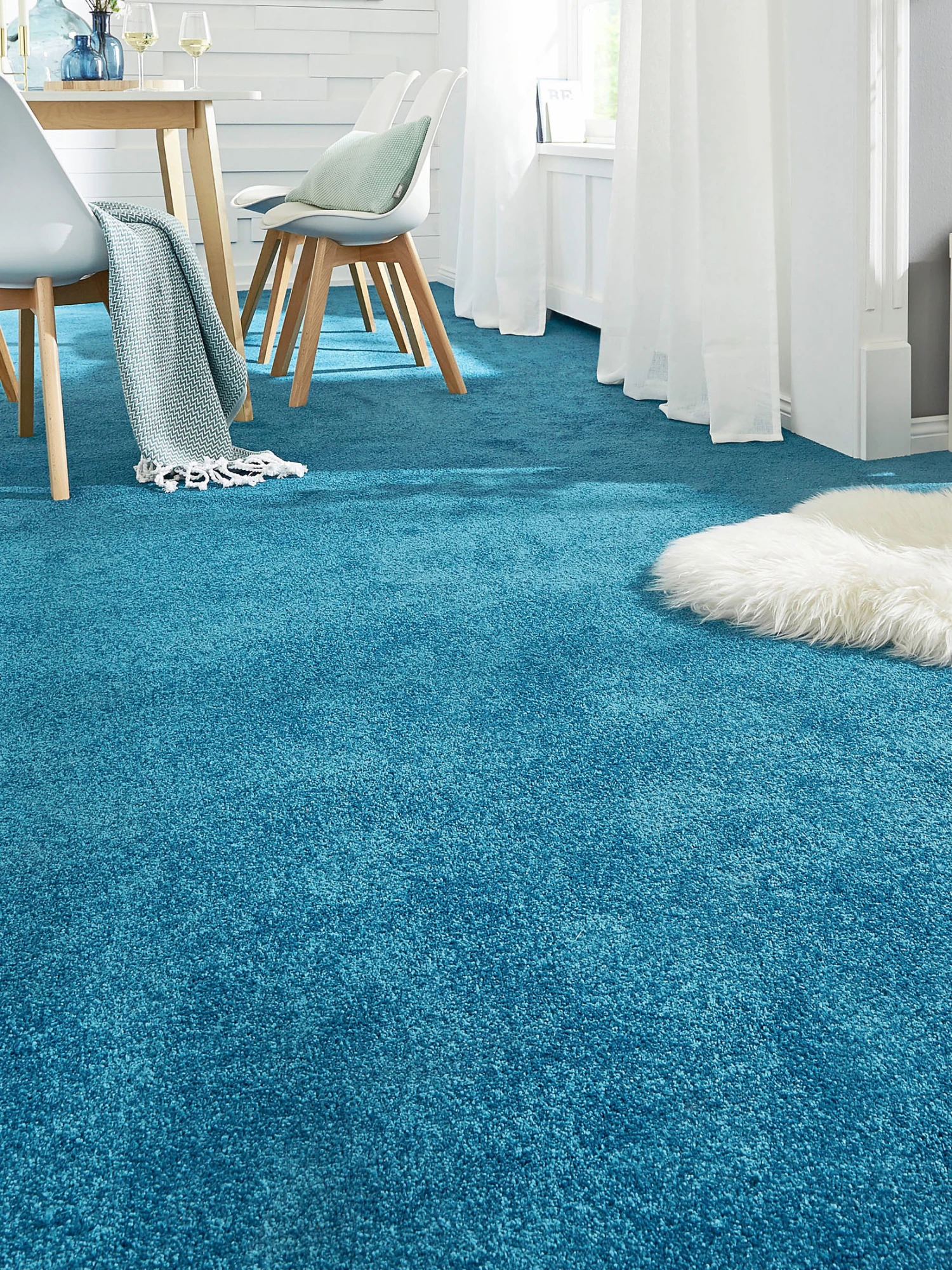 Velours-Teppichboden, Petrol 83 3 Velours-Teppichboden, Petrol 83