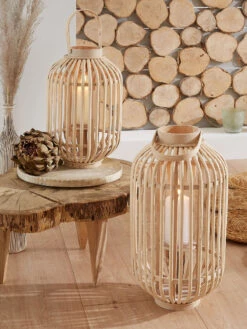 Laterne, Hellbeige -Heimtextildekoration BambuslichtBenny Laterne beige Hellbeige mil