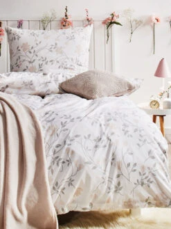 Renforcé-Bettwäsche, Nature -Heimtextildekoration BloomingNature Bettwaesche Beige Nature 135x200 mil