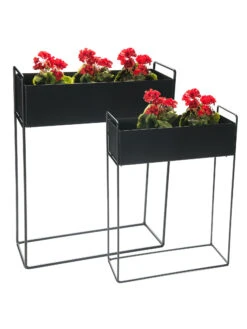 Pflanztopf, Schwarz 12 Pflanztopf, Schwarz -Heimtextildekoration Blumenkasten Pflanztopf Schwarz set2