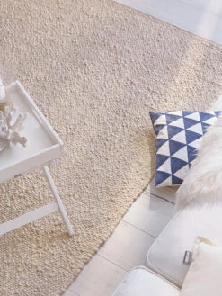 Woll-Teppich, Beach -Heimtextildekoration Borgholm Handwebteppich beige beach 170x240 mil3