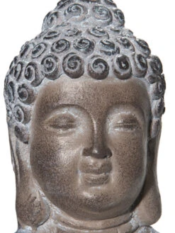 Figur, Grau -Heimtextildekoration BuddhaSmile Figur Braun Grau 17x24x34 lup