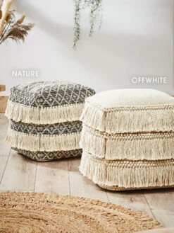 Pouf, Nature -Heimtextildekoration Calanda Pouf Nature Offwhite 40x40 mil2