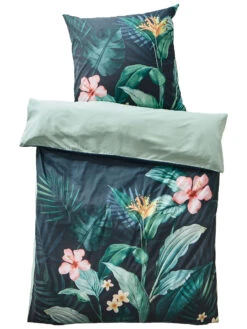 Renforcé-Bettwäsche, Dunkelgrün -Heimtextildekoration Cariba Bettwaesche Gruen Dunkelgruen 135x200 pla