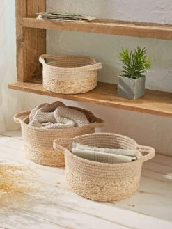 Korb, Beige 11 Korb, Beige -Heimtextildekoration Cotirda Korb Beige mil