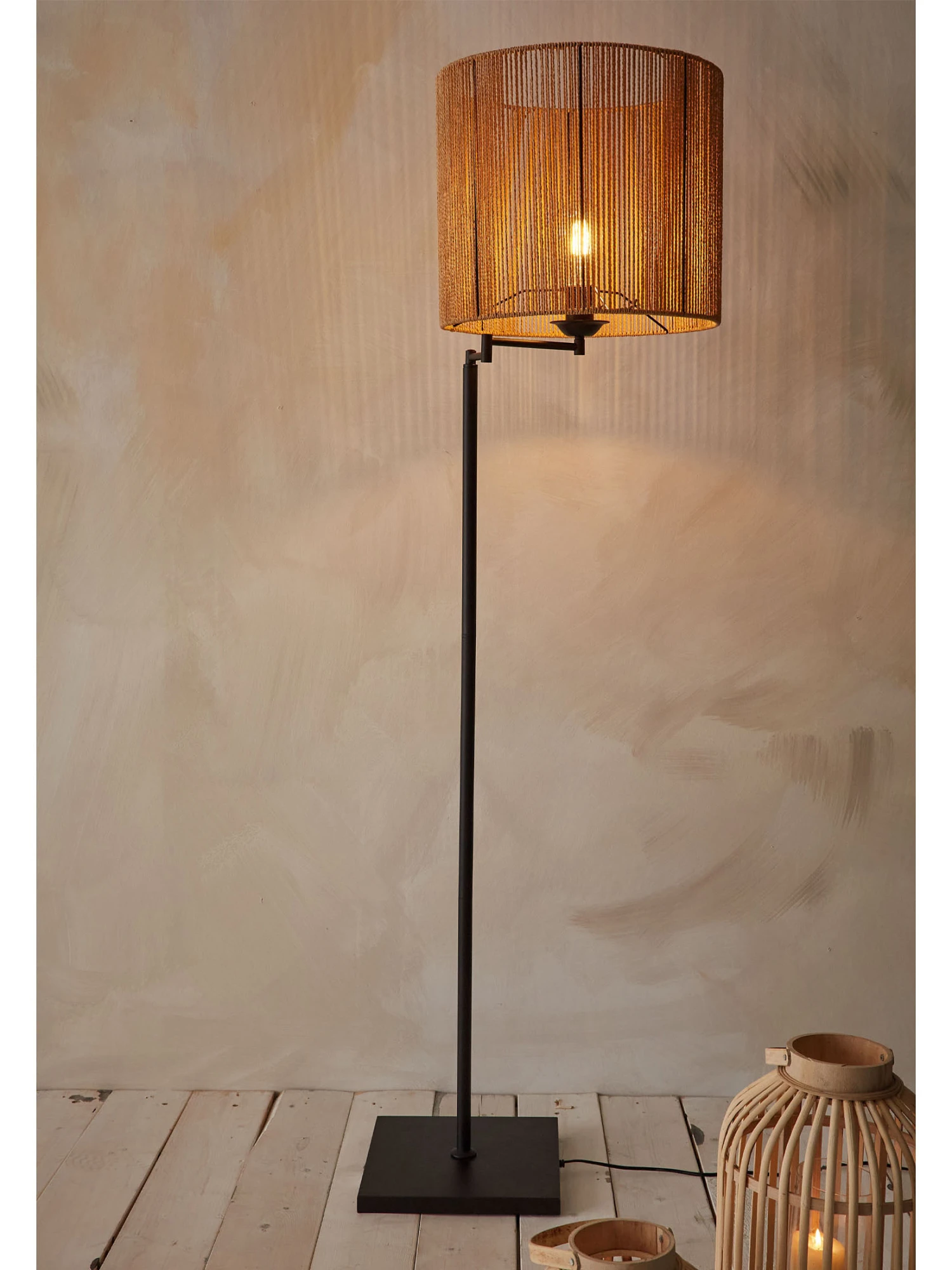 Standleuchte, Dunkelbeige 4 Standleuchte, Dunkelbeige – Bild 2