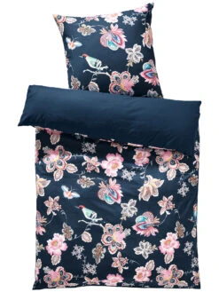 Renforcé-Bettwäsche, Navy -Heimtextildekoration Dalina Bettwaesche Blau Navy 135x200 pla