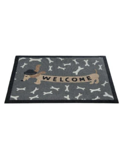 Sauberlaufmatte, Dachshund Welcome -Heimtextildekoration Door Sauberlaufmatte braun grau Dachshund 50x70 fper