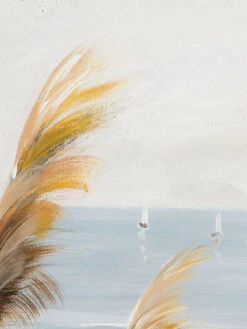 Leinwand-handgemalt, Dunkelbeige -Heimtextildekoration DueneamMeer Leinwandhandgemalt Beige Dunkelbeige 80x120 lup1