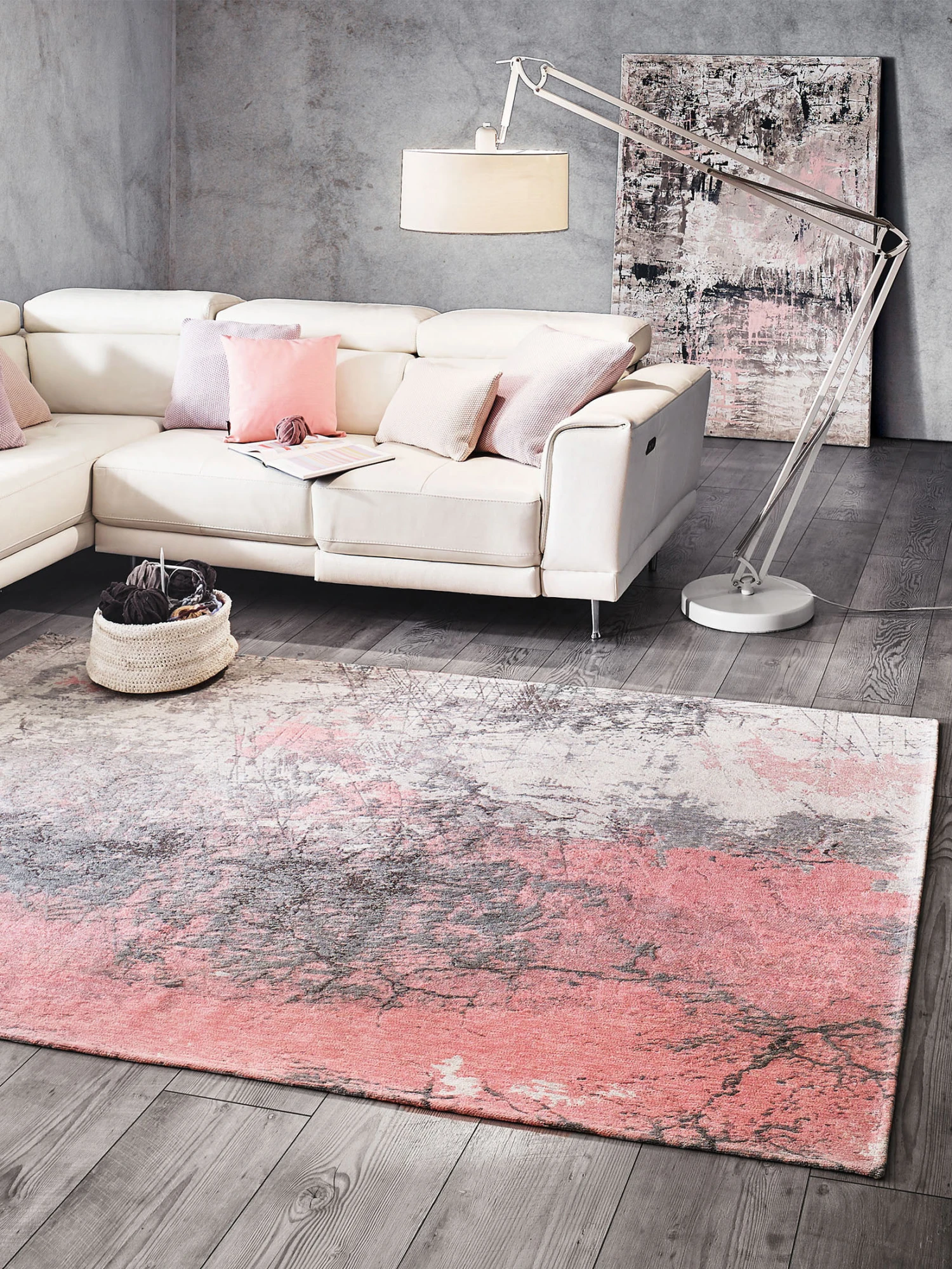 Vintage-Teppich, Rose 3 Vintage-Teppich, Rose