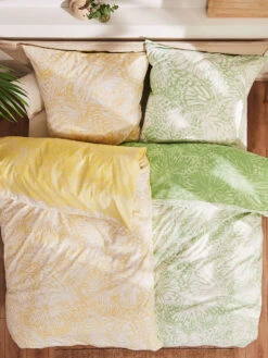 Satin-Bettwäsche, Gelb 10 Satin-Bettwäsche, Gelb -Heimtextildekoration Elanora Bettwaesche Gruen Gelb 135x200 mil2