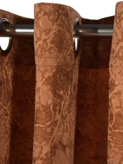 Ösenschal, Cognac -Heimtextildekoration Eleonore Gardine Oesenschal Braun Cognac 140x245 lup1