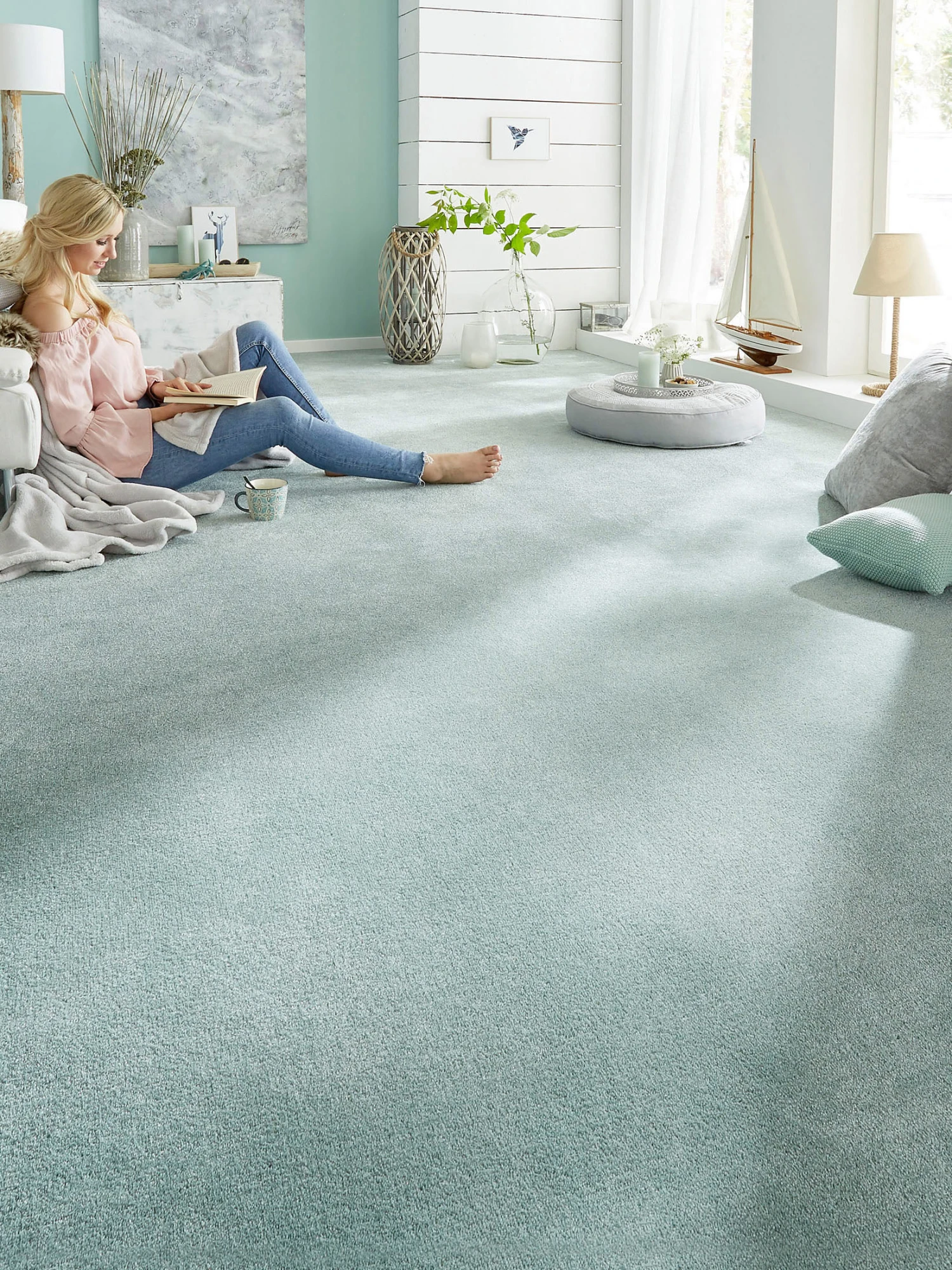 Velours-Teppichboden, Reseda 27 3 Velours-Teppichboden, Reseda 27