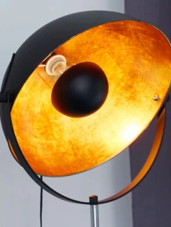 Standleuchte, Schwarz/Gold -Heimtextildekoration Flash Standleuchte Lampe Schwarz SchwarzGold 55x170 lup