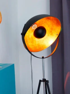 Standleuchte, Schwarz/Gold -Heimtextildekoration Flash Standleuchte Lampe Schwarz SchwarzGold 55x170 mil2