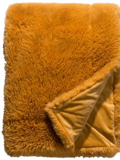 Decke, Curry -Heimtextildekoration Fluffy Decke Orange Curry 150x200 pla