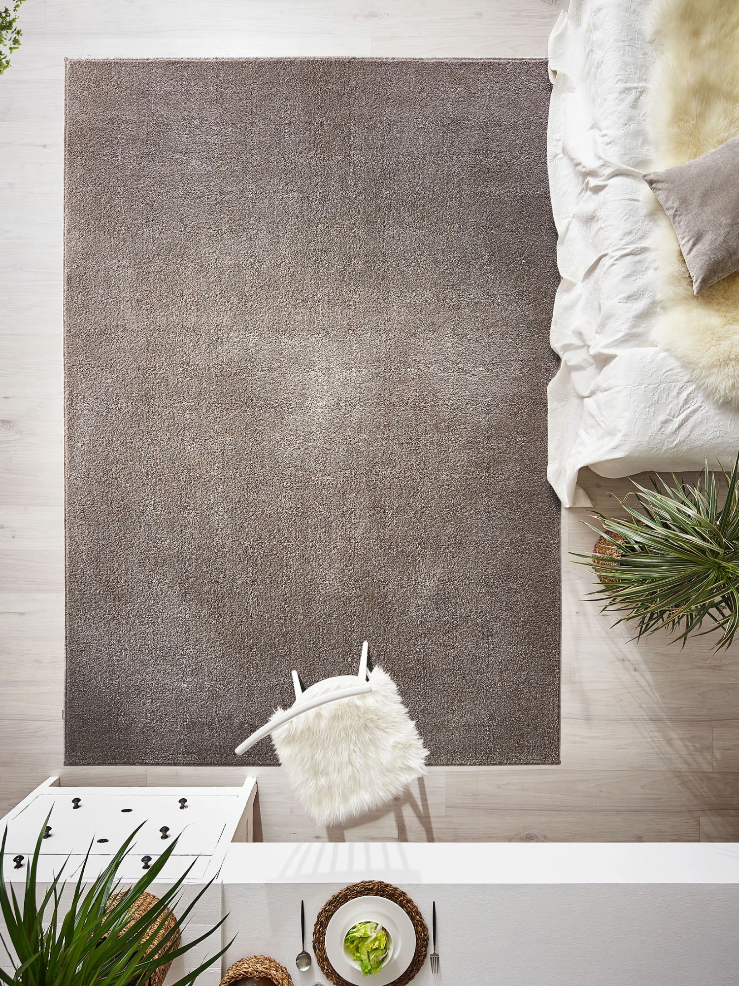 Uni-Teppich, Taupe 3 Uni-Teppich, Taupe