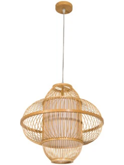 Hängeleuchte, Bambus -Heimtextildekoration Imari Pendelleuchte Beige Bambus 42x42x40 per3