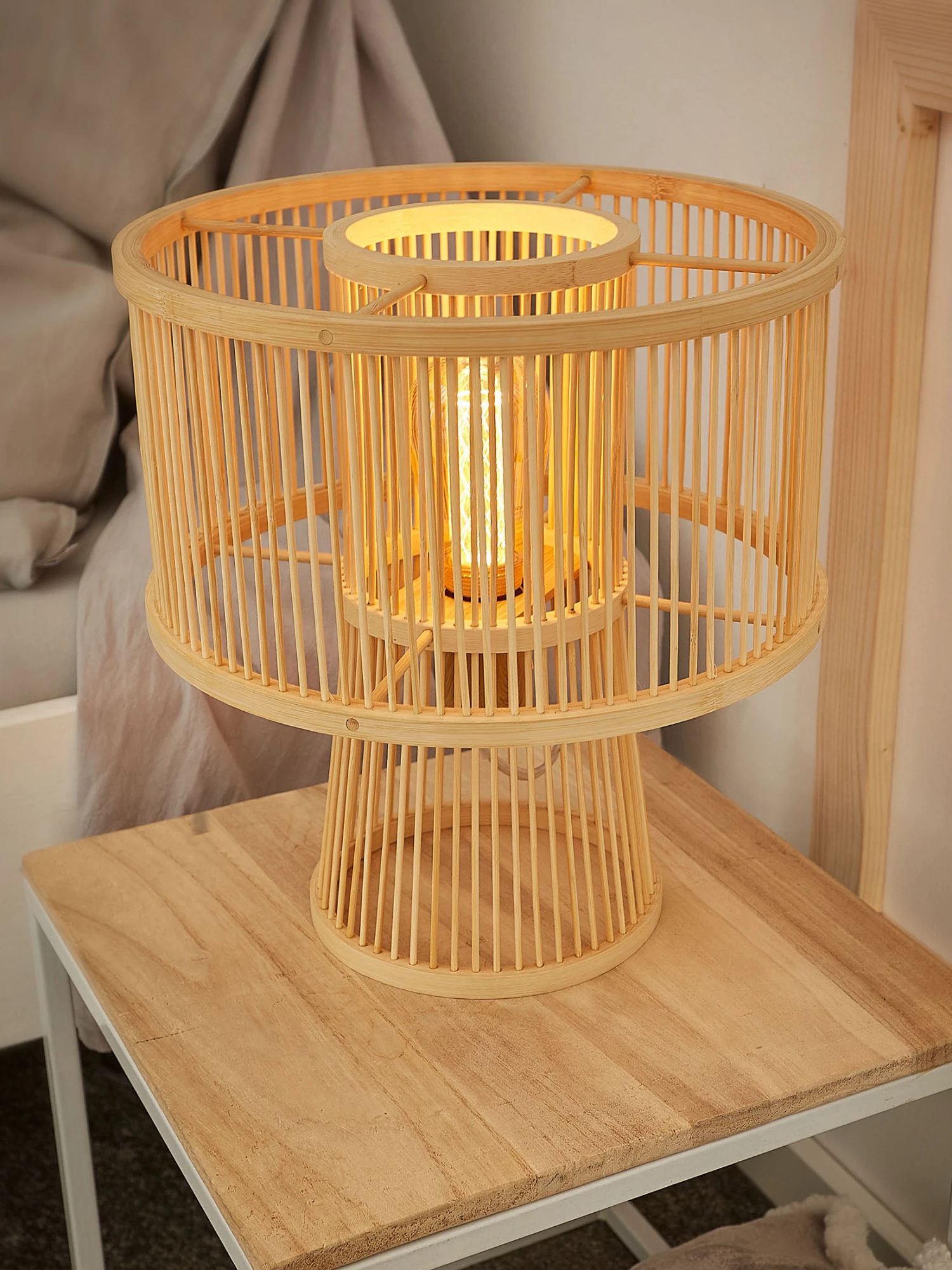 Tischleuchte, Bambus 3 Tischleuchte, Bambus