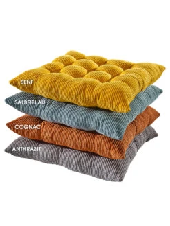 Stuhlkissen, Anthrazit 6 Stuhlkissen, Anthrazit -Heimtextildekoration Kalle Sitzkissen div stapel