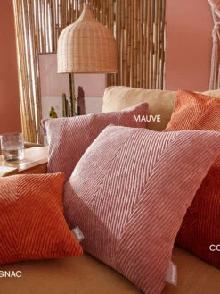 Kissen, Cognac -Heimtextildekoration Kalle Sofakissen mauve cognac mil2
