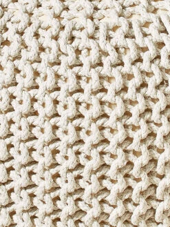 Strick-Pouf, Creme -Heimtextildekoration Kiruna Sitzpouf creme lup
