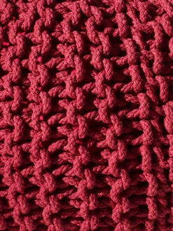 Strick-Pouf, Lilac -Heimtextildekoration Kiruna Sitzpouf dunkelrot lilac lup