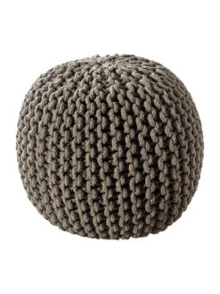 Strick-Pouf, Stahl -Heimtextildekoration Kiruna Sitzpouf grau stahl rund per