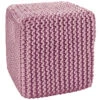 Strick-Pouf, Rose 1 Strick-Pouf, Rose -Heimtextildekoration Kiruna Sitzpouf rosa rose eckig per