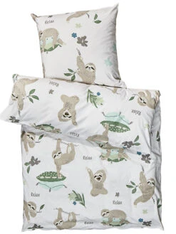 Kinderbettwäsche, Taupe 6 Kinderbettwäsche, Taupe -Heimtextildekoration LazyFriends Bettwaesche Beige Taupe 135x200 pla