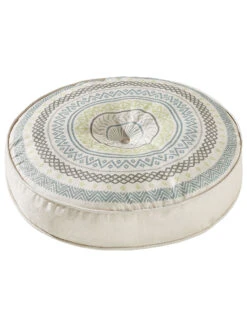 Outdoorkissen, Blau -Heimtextildekoration Leonora Bodenkissen Blau 60rund fper