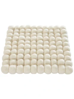 Topfuntersetzer, White -Heimtextildekoration Liesta Filzkugel Untersetzer weiss White 20x20 fper