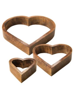 Objekt, Natur -Heimtextildekoration LightBurnHeart Objekt braun Natur Set per2