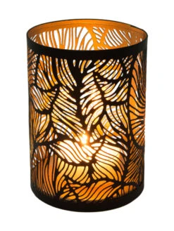 Windlicht, Black/Gold 9 Windlicht, Black/Gold -Heimtextildekoration Lisborg Windlicht Schwarz BlackGold 10x10x14 per2