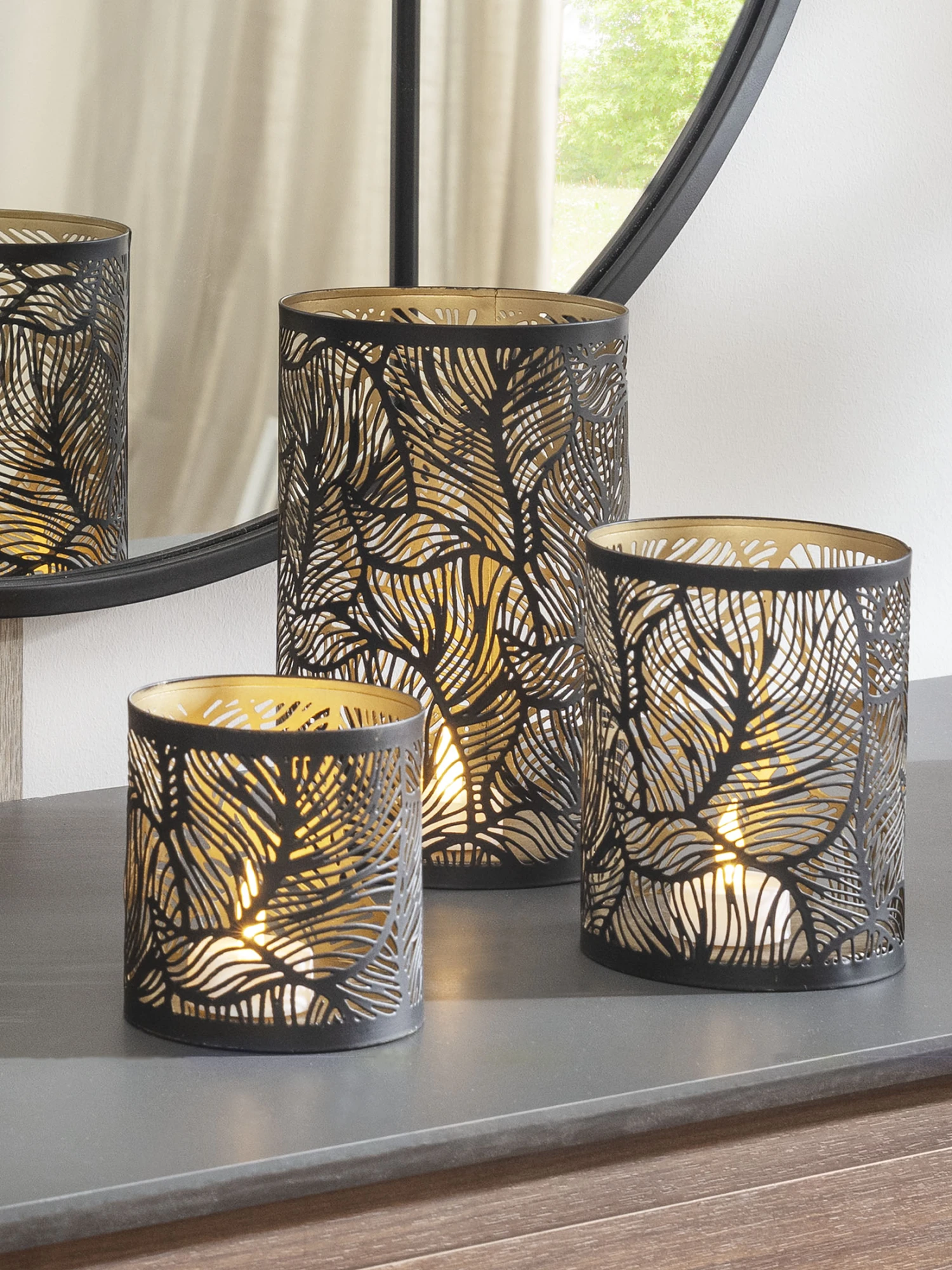 Windlicht, Black/Gold 3 Windlicht, Black/Gold