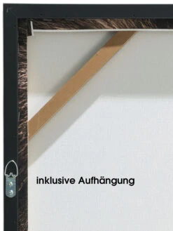 Leinwand-Druck-gerahmt, Braun -Heimtextildekoration Loewenkoenig Druckgerahmt Braun 50x70 ruk