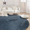 Hochflor-Teppich, Royalblau 2 Hochflor-Teppich, Royalblau -Heimtextildekoration Lounge Langflorteppich Dunkelblau RoyalBlue 200rund mil