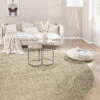 Hochflor-Teppich, Hellbeige 2 Hochflor-Teppich, Hellbeige -Heimtextildekoration Lounge UniTeppich Hellbeige 200rund mil