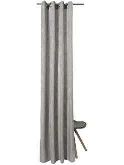 Ösenschal, Silber 11 Ösenschal, Silber -Heimtextildekoration Malia Gardine Oesenschal hellgrau Silber 140x245 pla2