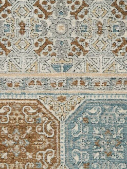 Vintage-Teppich, Blau/Gold/Silber -Heimtextildekoration Mamaras VintageTeppich Blau BlauGoldSilber 200x290 lup