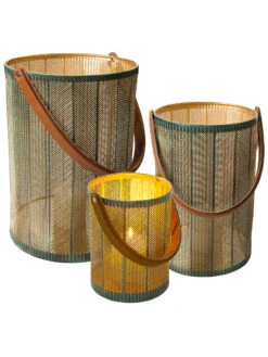 Laterne, Grün/Gold -Heimtextildekoration Maribel Laterne gruen GruenGold Serie per