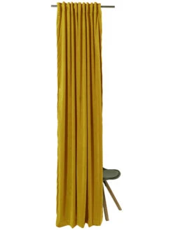 Vorhang Mit Gardinenband, Senf 9 Vorhang Mit Gardinenband, Senf -Heimtextildekoration Marilana Gardine verdeckteSchlaufe Gelb Senf 140x245 pla2