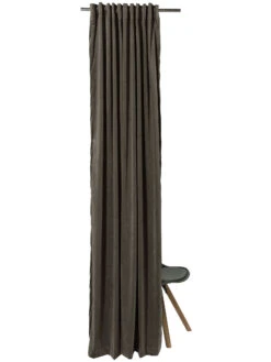 Vorhang Mit Gardinenband, Taupe -Heimtextildekoration Marilana Gardine verdeckteSchlaufe Grau Taupe 140x245 pla2