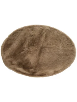 Kunstfell-Teppich, Mokka -Heimtextildekoration MeanadeLuxe KunstfellTeppich Braun Mokka 100rund fper