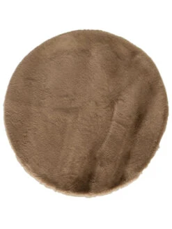 Kunstfell-Teppich, Mokka -Heimtextildekoration MeanadeLuxe KunstfellTeppich Braun Mokka 100rund pla